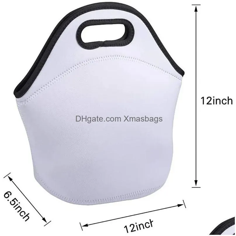 sublimation insulated lunch bags blanks reusable neoprene diy tote bag 0614