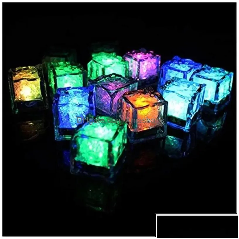 party decoration aoto colors mini romantic luminous artificial ice cube flash led light wedding christ h1221 drop delivery home gard