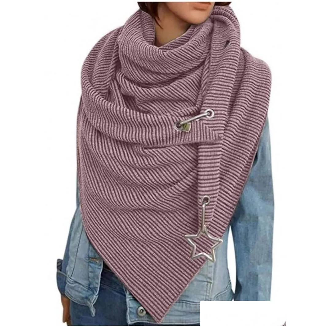 Scarves Women Pure Color Casual Scarves Lady Winter Printing P Thickening Warm Soft Knitted Big Scarf New Pattern 20Dl J2 Drop Deliver Dh738