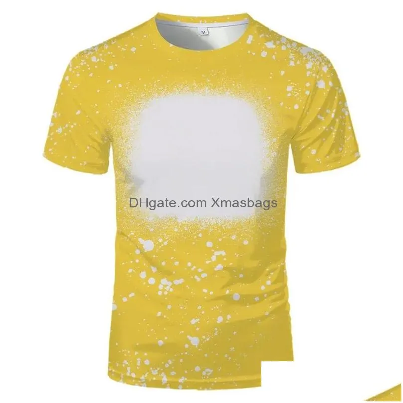 factory wholesale 2t-5xl bleached t-shirts sublimation blanks custom logo for diy sublimation printing kids adults tops shirts tt0517