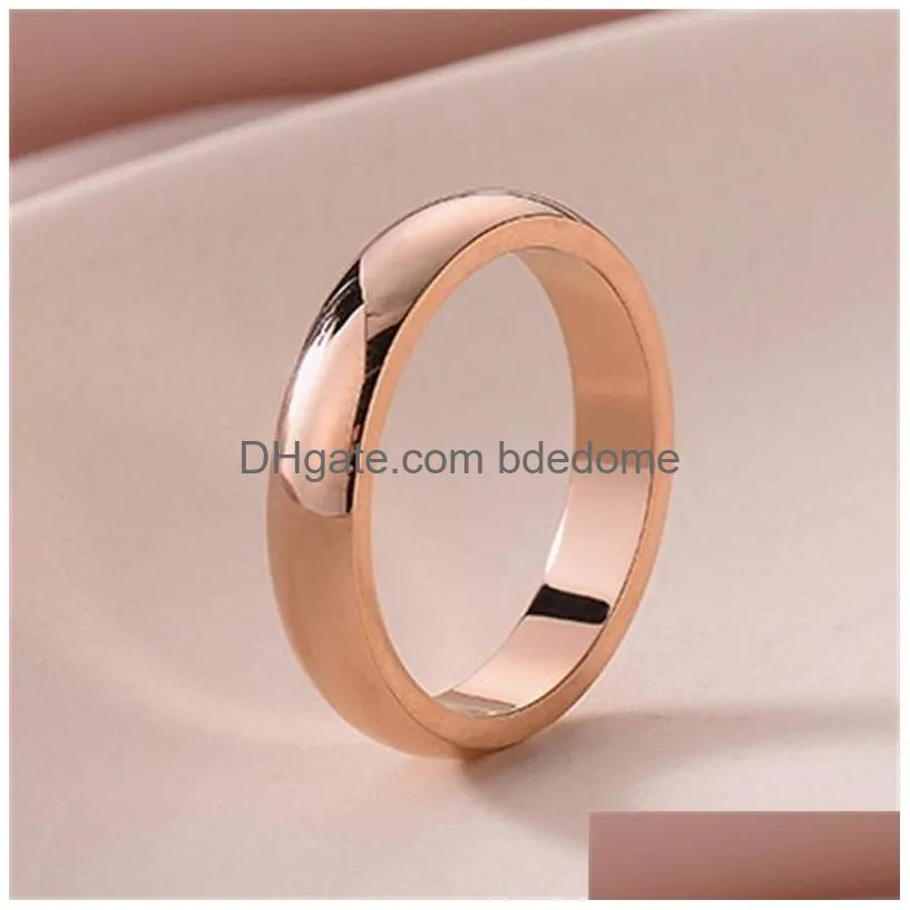 Band Rings New High Quality 1Pcs Rose Gold Tone Tungsten Wedding Rings 2/3/4/6/8Mm Width Dome Band For Man And Woman 210310 761 Q2 Dr Dh68X