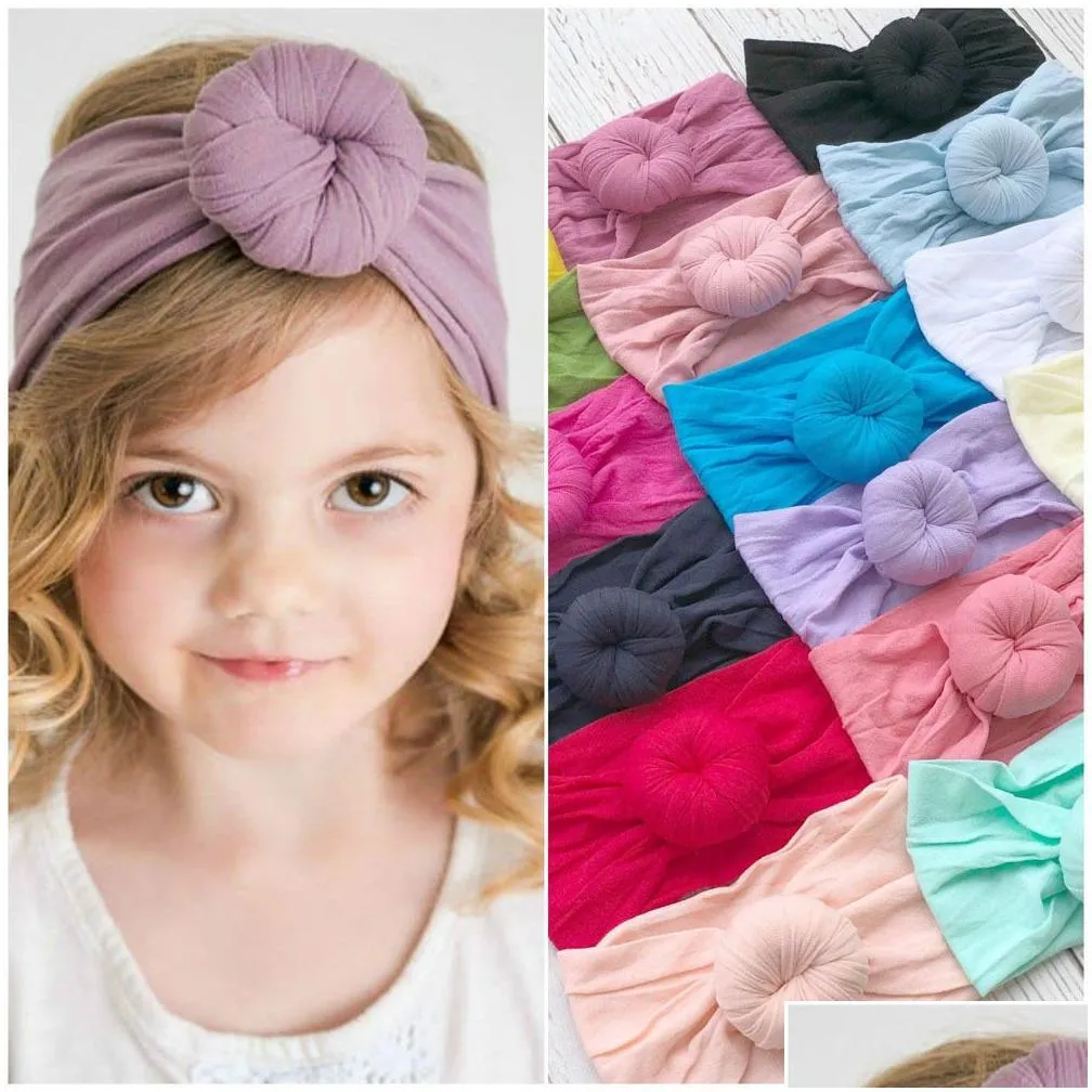 hair accessories baby girls knot balls headbands kids hairband headwear boutique 22 colors turban