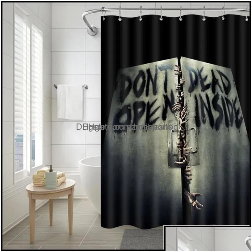 party decoration halloween horror shower curtain hd 3d printing polyester waterproof partition home drop delivery 2021 gard bdesports