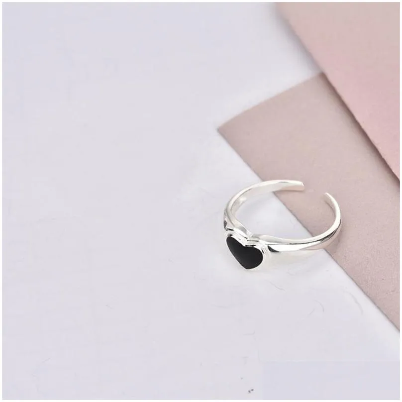 Band Rings 2021 Creative Sad Cry Face Rings For Women Ladies Fashion Mood Resizable Heart Ring Emotional Expression Personality Jewel Dhz4K