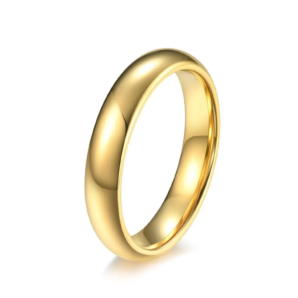 18k gold plated tungsten steel ring non-gender neutral wind inside and outside arc tungsten gold ring hand jewelry