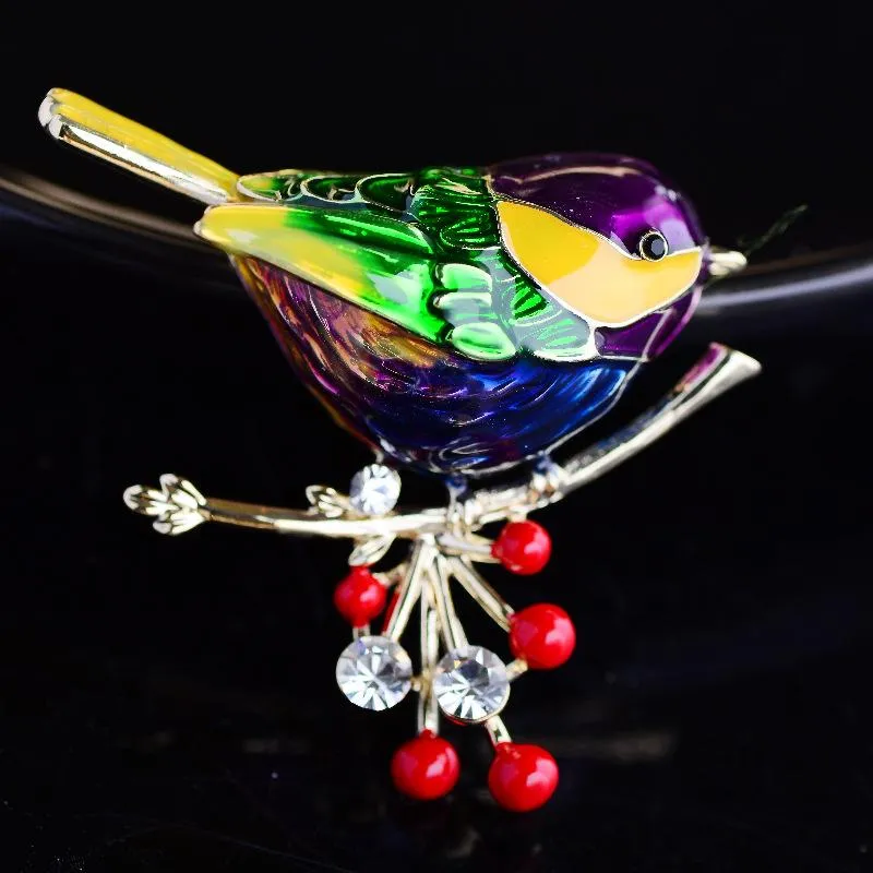 chinese style bird brooch fashion cute animal pin temperament enamel clothing cheongsam hanfu accessories corsage woman