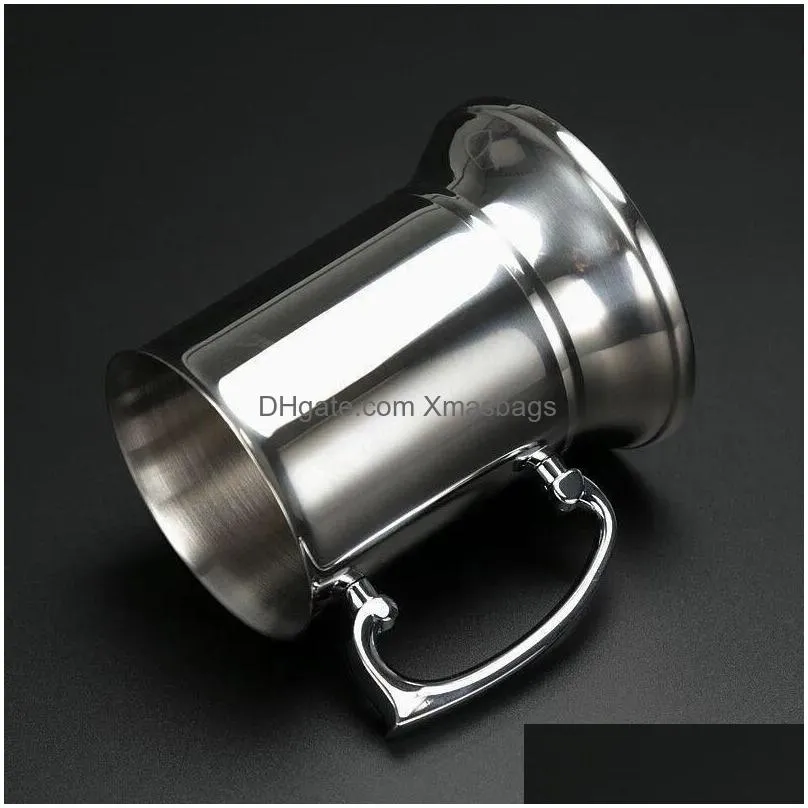 16oz ounce double wall 18/8 stainless steel tankard beer mug high quality mirror finish fy5036