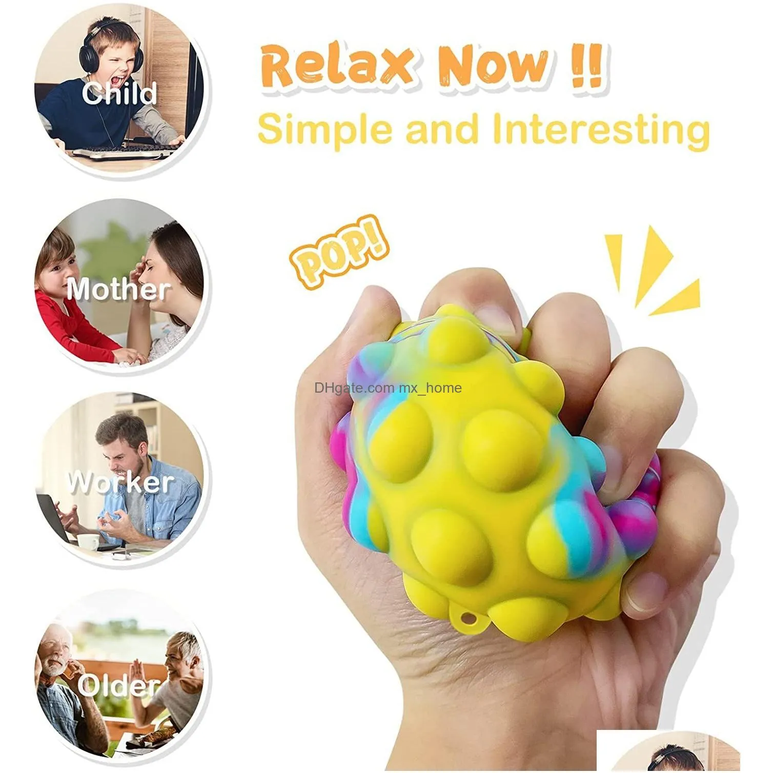 3d squeezed  ball its budget toy budget party gift easter basket filler poppers sensory toys pressure ball shower toys suitable for children over 1 year