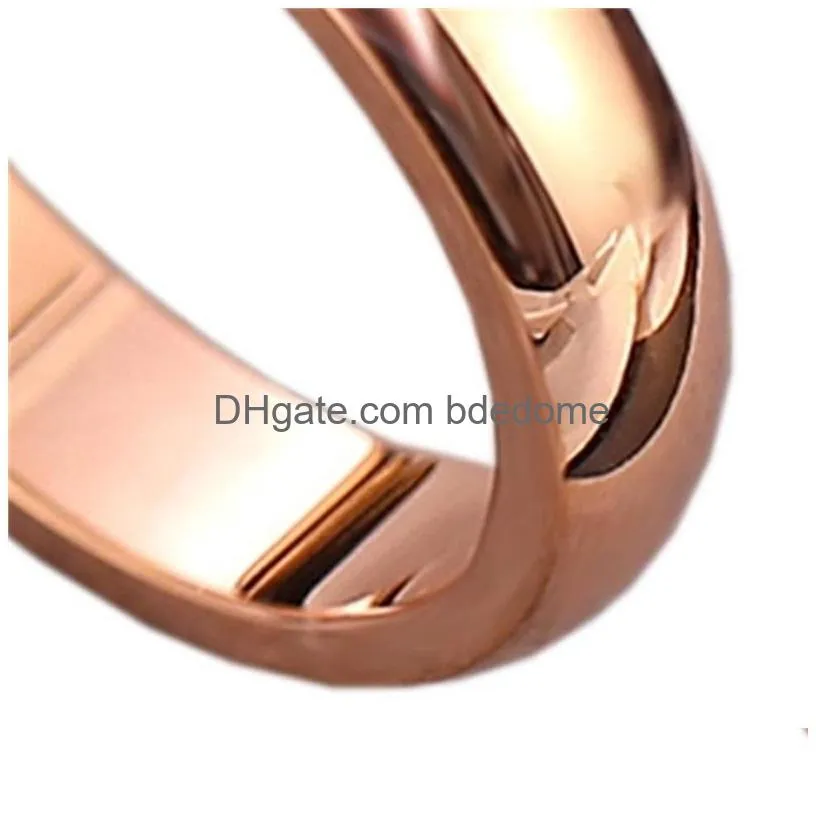 Band Rings New High Quality 1Pcs Rose Gold Tone Tungsten Wedding Rings 2/3/4/6/8Mm Width Dome Band For Man And Woman 210310 761 Q2 Dr Dh68X