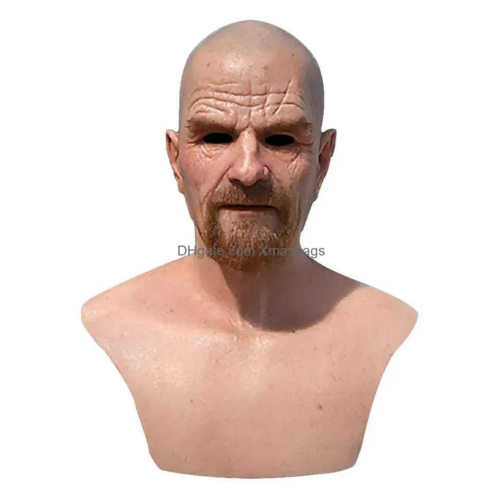  movie celebrity latex mask breaking bad professor mr. white realistic costume halloween cosplay props x0825