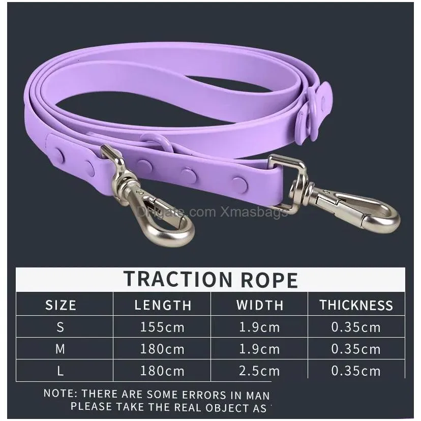 dog collars leashes breathable dog harness set lightweight adjustable dog chest strap and pvc waterproof leash collar set outdoor walk training pet