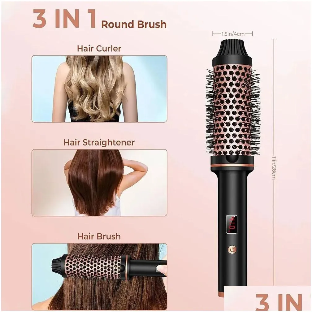 curling irons thermal brush 1.5 inch heated curling brush ceramic curling iron volumizing brush heating round brush travel hair curler comb