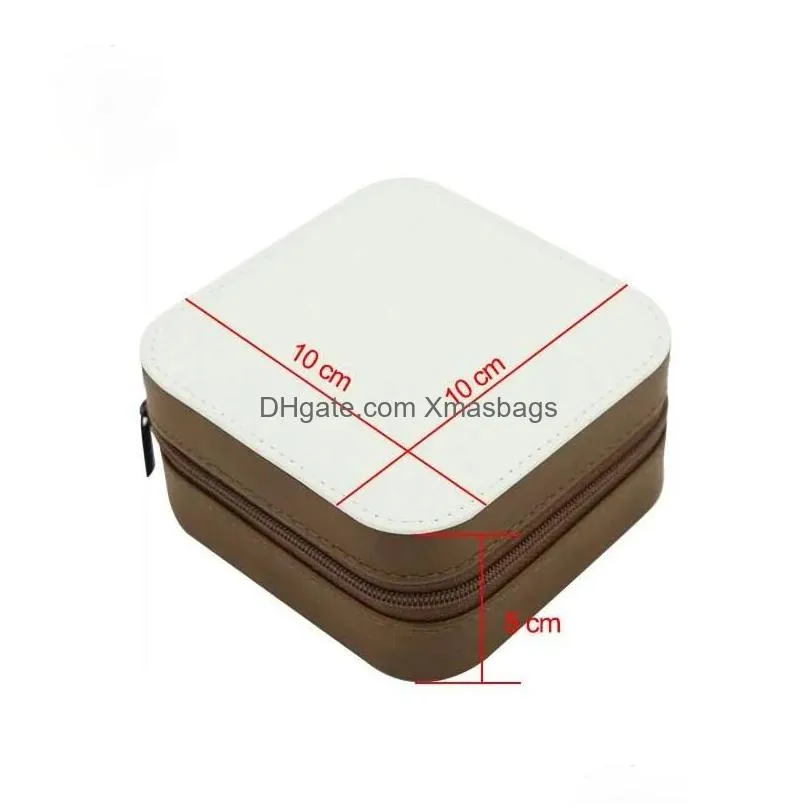 sublimation jewelry boxes travel portable pu leather jewelry storage boxes