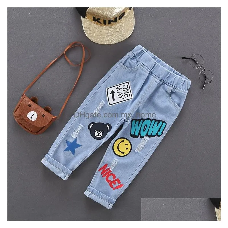 boy gentleman casual jeans trousers baby toddler boys denim pants kids children slim long bottoms clothing 211102