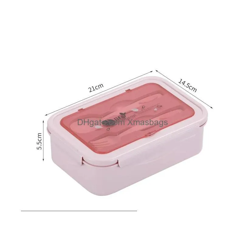 healthy material lunch box 3 layer 900ml wheat straw bento boxes microwave dinnerware food storage container lunchbo