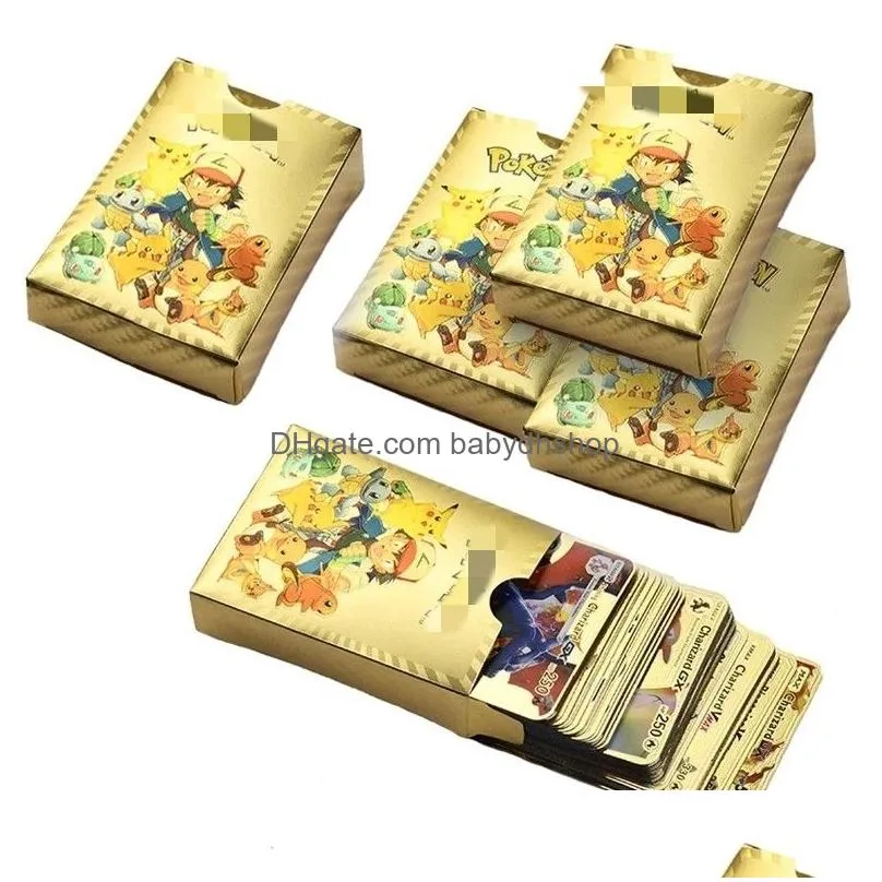 55 cartoon gold foil cards fighting game atmosphere game props gift stock 001