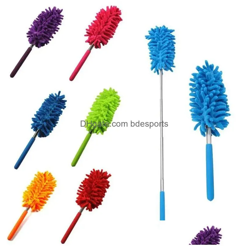 Cleaning Brushes 10 Color Scalable Microfiber Telescopic Dusters Chenille Cleaning Dust Desktop Household Dusting Brush Cars Tool Drop Dh5Ja