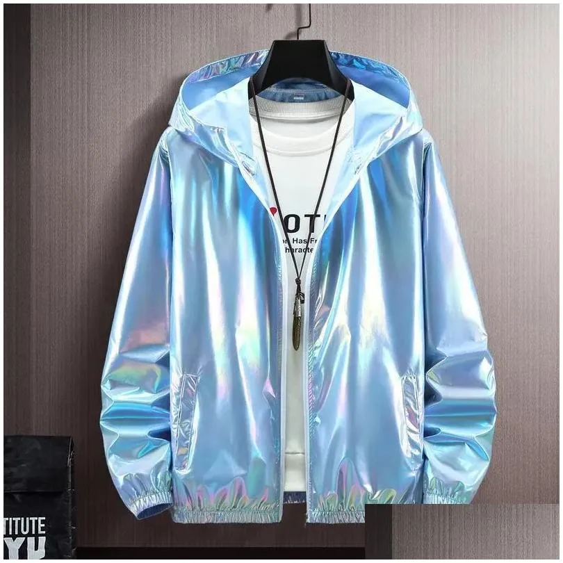 Men`S Jackets Mens Jackets 2023 Summer Colorf Shiny Sunsn Clothing For Men And Women Couples Thin Breathable Color Jacket Trend Plus S Dhhei