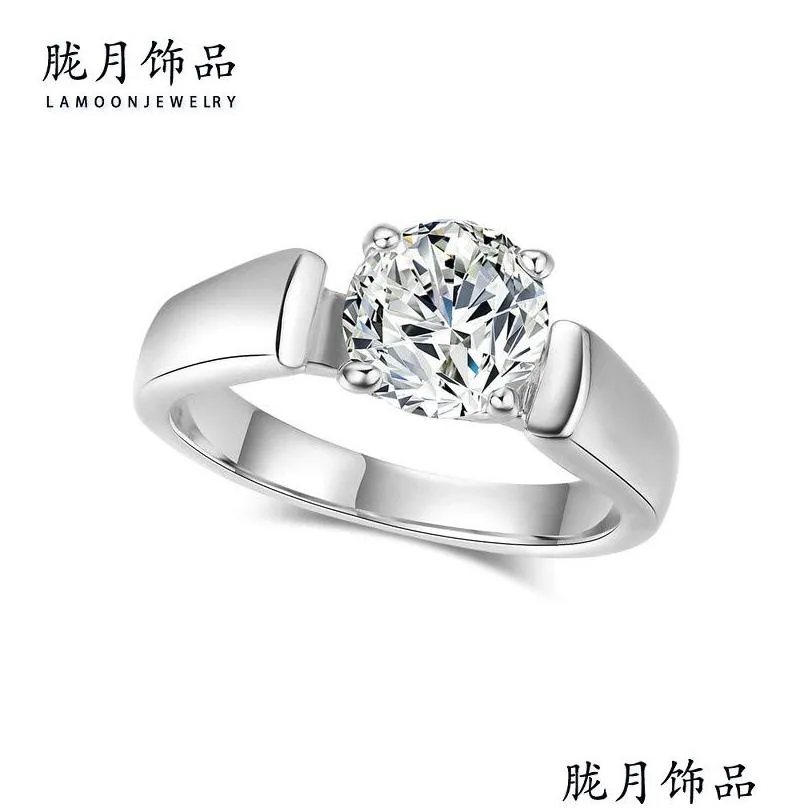 Band Rings Jewelry Engagement Rings Ladies Fashion Ol 18K Rose Gold Platinum Round Zircon R054 / R053 1072 Q2 Drop Delivery Jewelry R Dhe7U