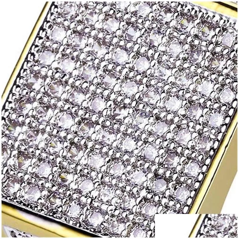 Band Rings New Trendy Size 7-13 Fashion Jewelry 18K Yellow Gold Plated Cz Women Men Wedding Zircon Ring Gift 1052 Q2 Drop Delivery Je Dhat2