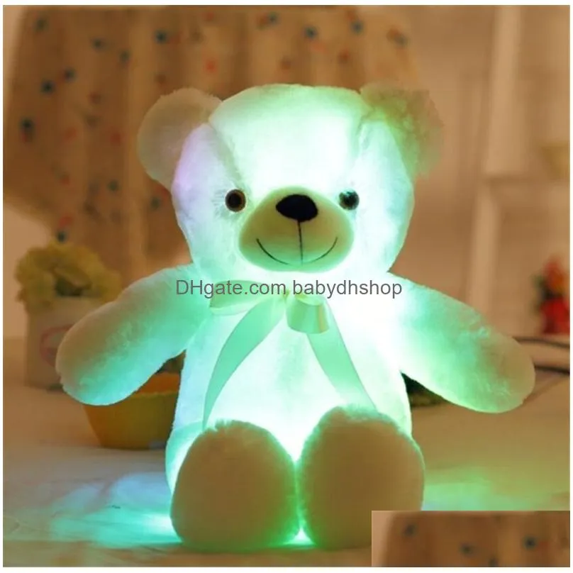 factory outlet color glowing teddy bear plush doll toy kawaii glowingplush toy kids christmas gift ups