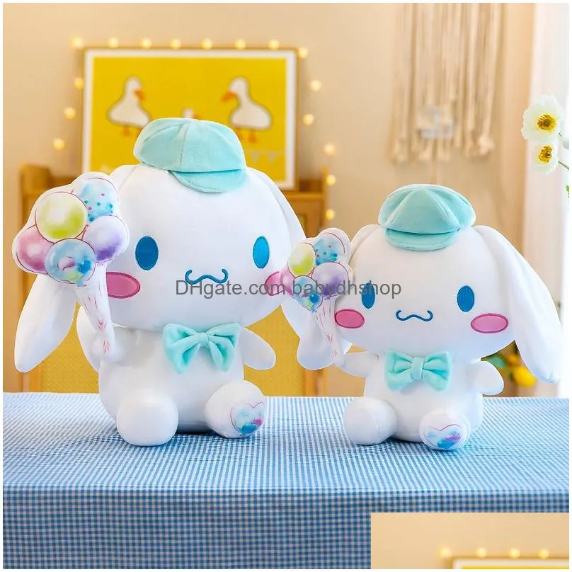 valentines day latest cute cartoon white dog doll hand grasping balloon dog plush pillow soft fill home decoration gift wholesale in