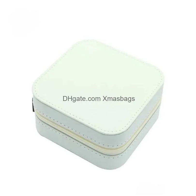 sublimation jewelry boxes travel portable pu leather jewelry storage boxes