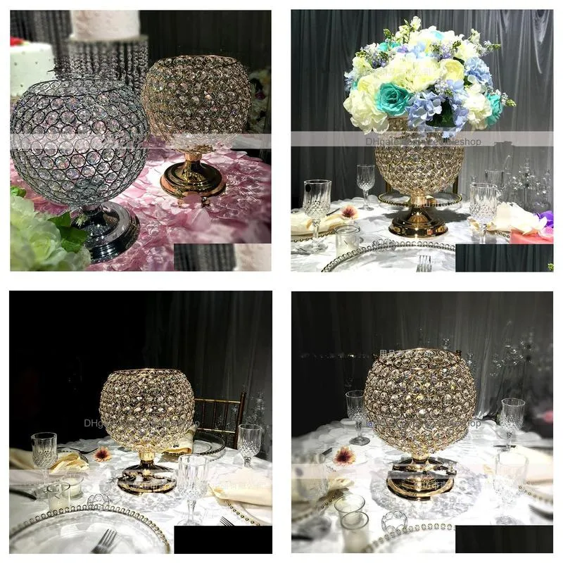  fashion crystal flower vase craft for home decoration wedding gift