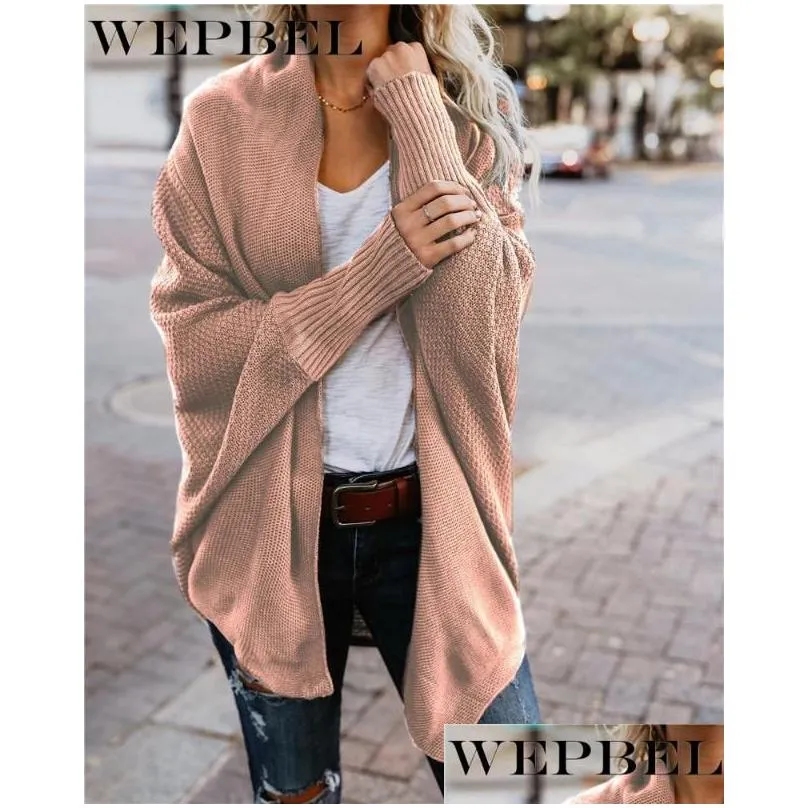 Women`S Knits & Tees Womens Knits Tees Wepbel Wrap Cardigan Sweater Kimono Batwing Knitted Slouchy Oversized Drop Delivery Apparel Wom Dhcbh