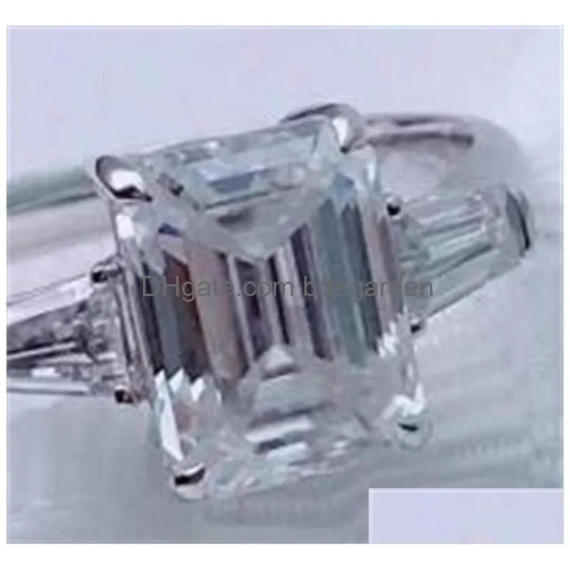 Wedding Rings Vecalon Princess Promise Ring Real Soild 925 Sterling Sier Diamond Cz Engagement Wedding Band Rings For Women Bridal Fi Dhyxb