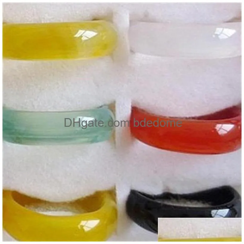 Band Rings Natural Agate Band Ring Fashion Various Colors Retro Personality Ornaments Men And Women Bracelet Rings Wedding 1 2Yr K2B Dhfiw