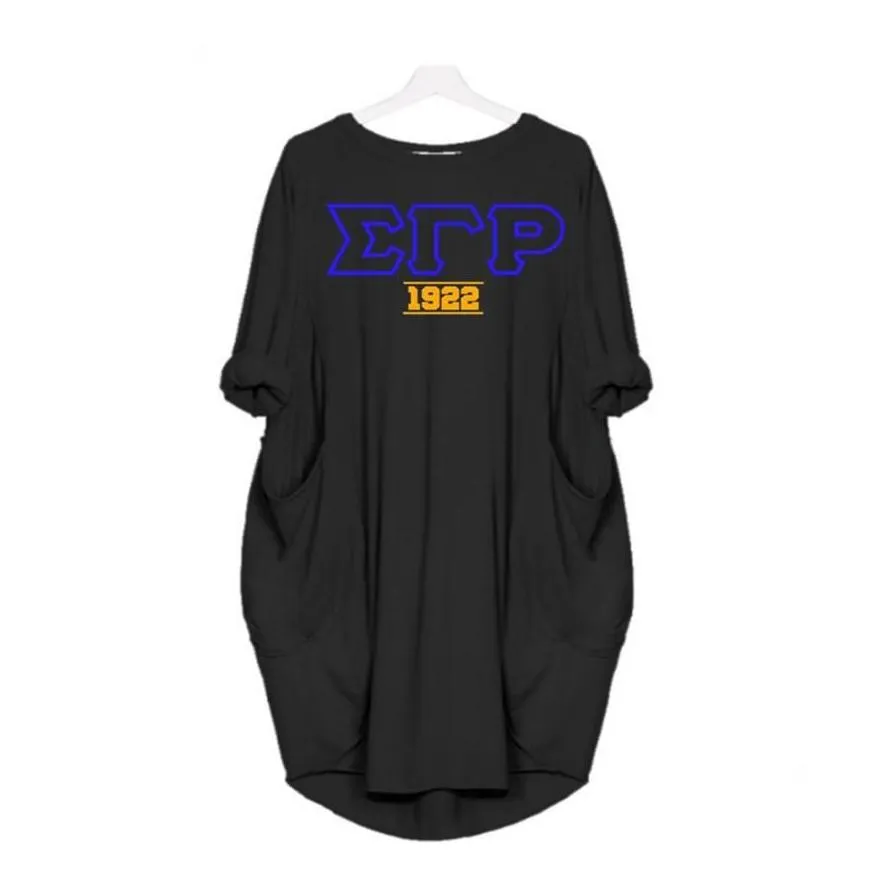 Women`S T-Shirt Womens T-Shirt Round Neck Middle Sleeve Printing Loose Sorority Greek Sigma Gamma Rho Logot-Shirt Drop Delivery Appare Dhpeq
