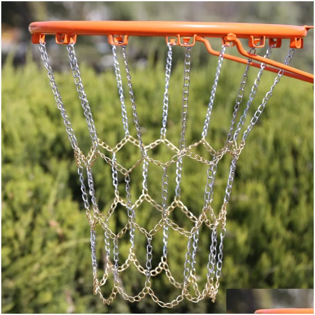 Other Sporting Goods Metal Basketball Net Chain Netting Sports Rims Basket Frame Double Color Replacement Rim Hoop For Indoor Outdoor Dhl08