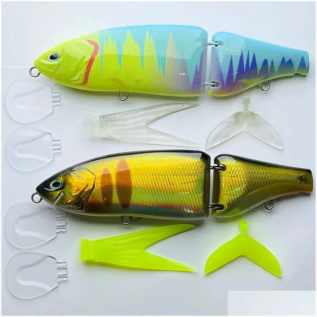 Baits & Lures Baits Lures Cf Lure Luminous Jointed Bait Floating 220Mm 115G Shad Glider Swimbait Fishing Hard Body Bass Pike Painting Dhgwb