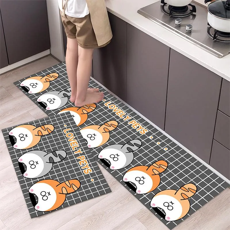 kitchen floor mat long strip non-slip waterproof oil-resistant absorbent mat for household doorways washless floor mat carpet for dirty doormat