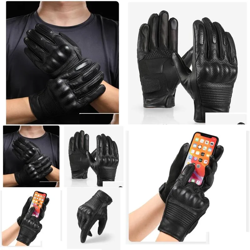 Motorcycle Gloves Uni Anti-Slip Motorcycle Racing Gloves Motorbike Glove Breathable Mobile Touching For Sports Tactics Outdoor Motobik Dhvus