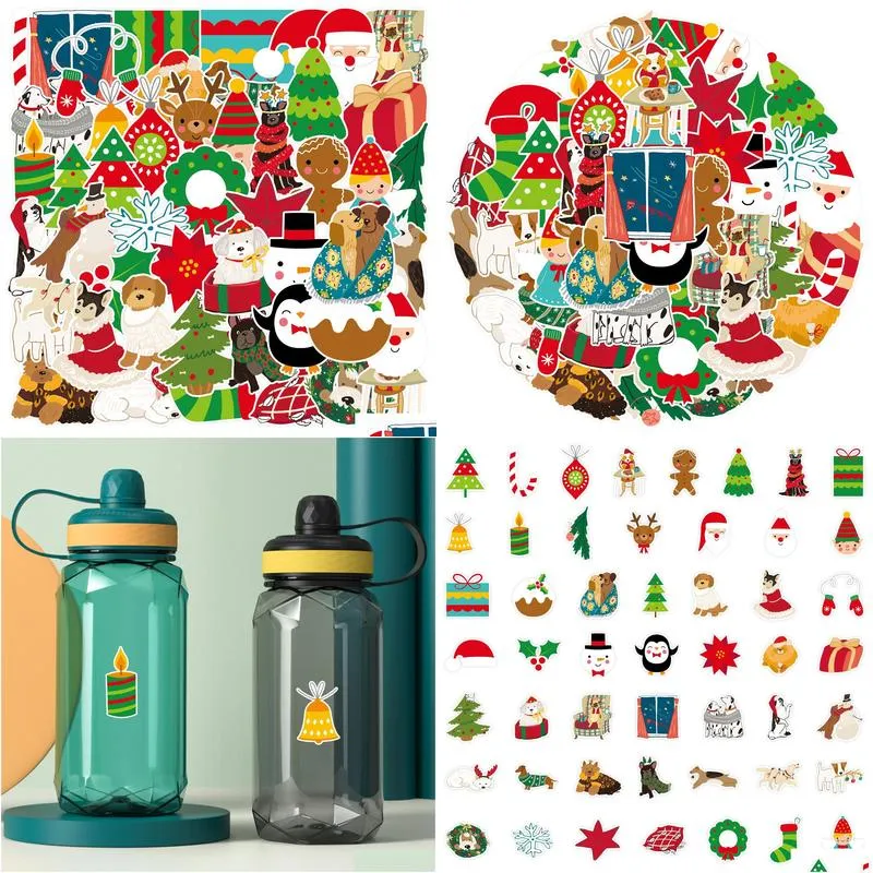 Car Badges 50Pcs Waterproof Christmas Iti Stickers For Kids Car Mobile Phonewater Cup Computer Decoration Drop Delivery Automobiles Mo Dhas7