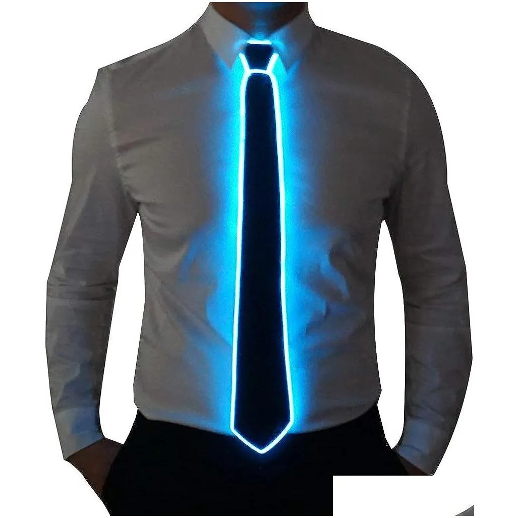 Other Motorcycle Accessories Led Tie Light Up Fanny Ties Novelty Necktie For Men Motorcycle Accessory Drop Delivery Automobiles Motorc Dhdje