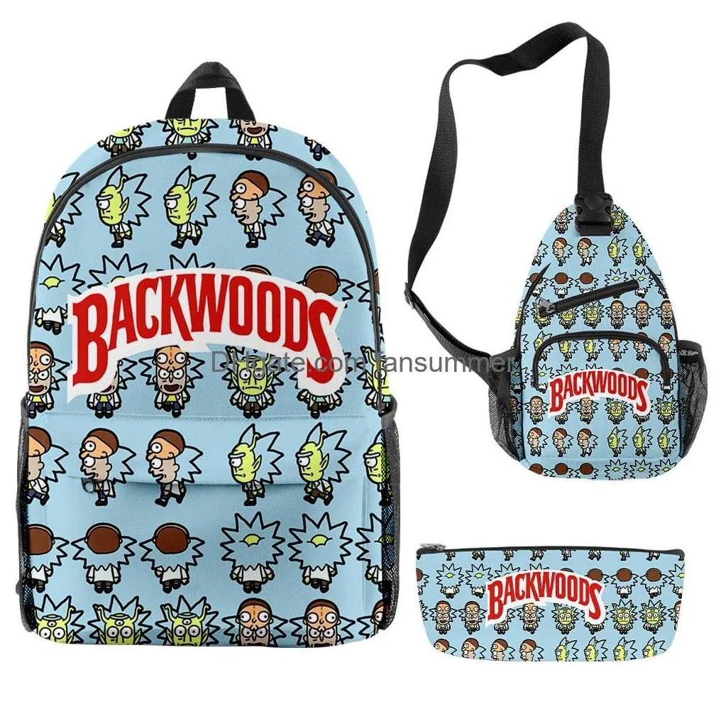 camera bag accessories 3d backwoods backpacks 3pcsset red smell proof laptop shoder schoolbag backwood print outdoor shoderbags boys k