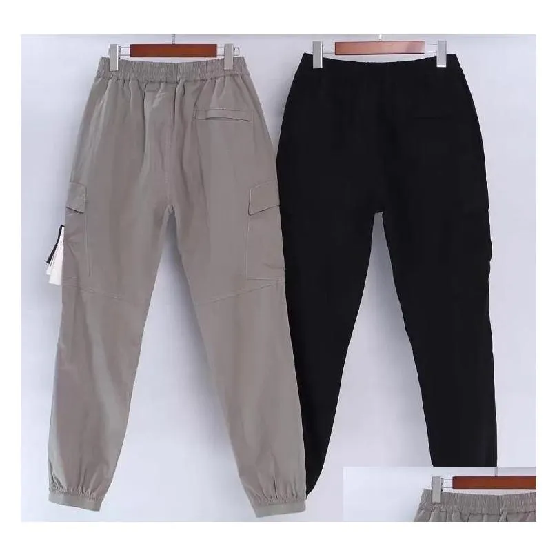Men`S Pants Mens Pants Spring Autumn New Brand Retro Jogging Leggings Solid Color Pant Mti Big Pocket Overalls Trousers A01 Drop Deli Dhtal