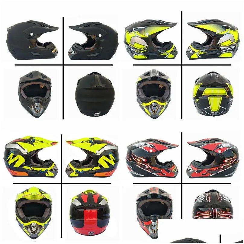 Motorcycle Helmets Motocross Helmet Off Road Atv Cross Helmets Mtb Dh Racing Motorcycle Dirt Bike Capacete With Goggles Mask Gloves Gi Dhnd1