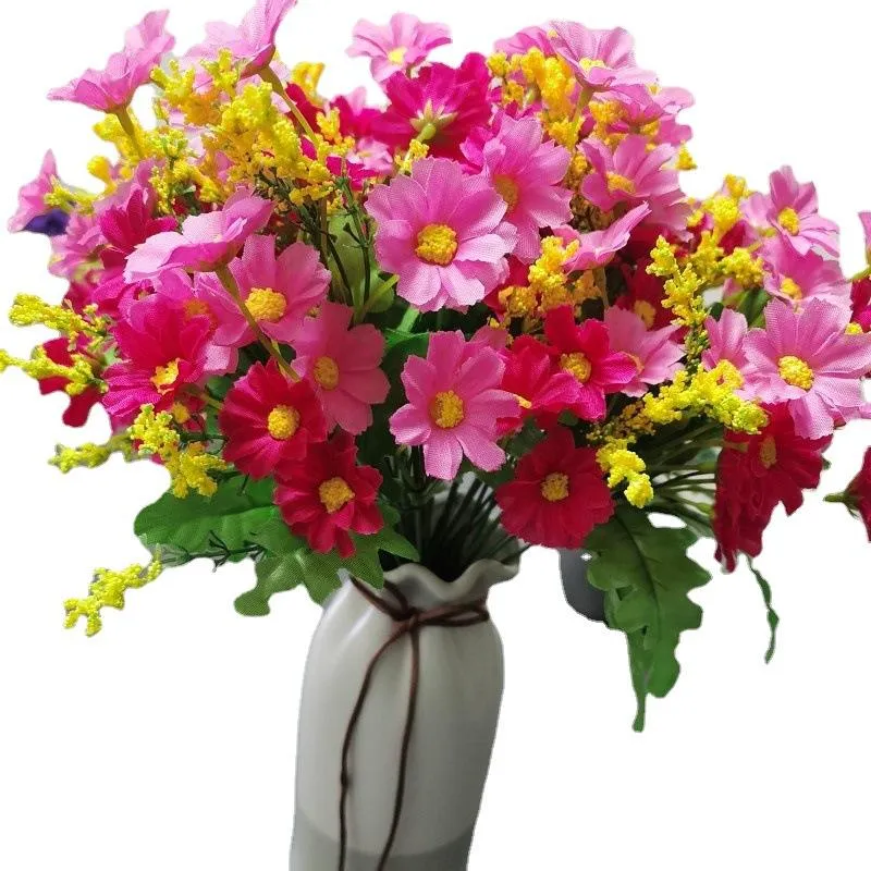 chengdu simulation chrysanthemum 7 fork 28 flowers mixed color simulation jump orchid boutique flower silk flower bouquet