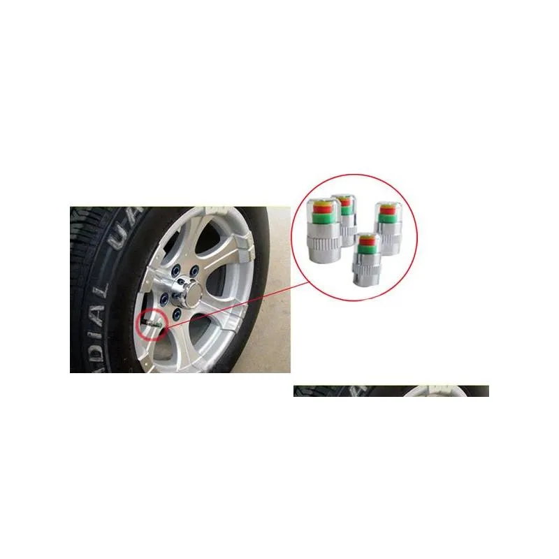Diagnostic Tools 2.4 Bar Car Tyre Pressure Alert Monitor Detecting Indicator Tire Vae Stem Caps Visible Cars Accessories Drop Deliver Dhxhk