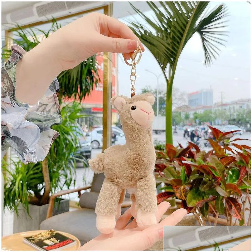 net-red keychains cute alpaca pendant cute doll plush toy mini doll bag pendant key chain female