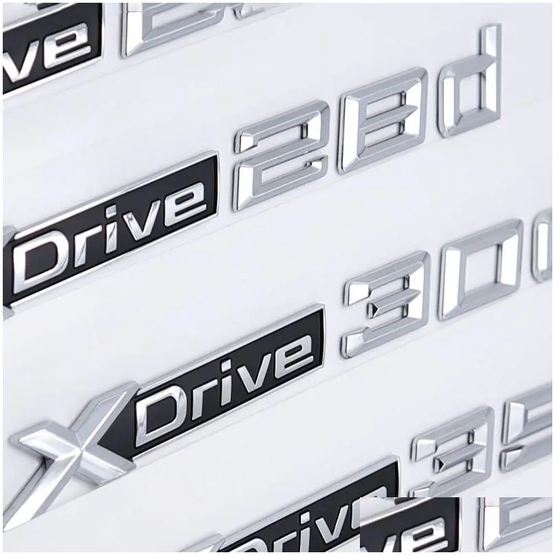 Car Stickers Styling 3D Car Sticker Abs Xdrive 20D 25D 28D 30D 35D 40D 45D 48D 55D Side Badge Emblem Stickers Badges Logo For X2 X3 X4 Dhmz9