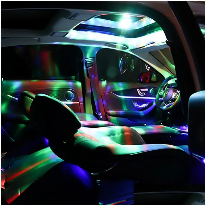 Other Interior Accessories Mini Dj Disco Crystal Ball Rgb Light Usb Protable Led Atmosphere Lights Stage Lamp Drop Delivery Automobile Dh4Xi