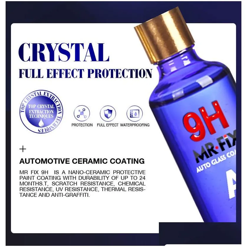 Care Products Car Cleaner Care Products Mr Fix 9H Liquid Ceramic Coat Polish Anti-Scratch Motocycle Paint Glasscoat Anti-Aging Coating Dhorq