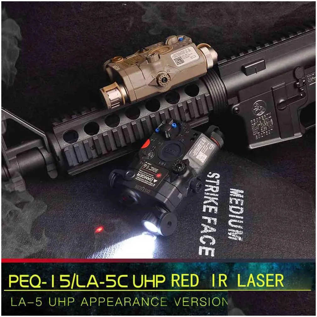 Flashlights Torches Wadsn U Version Airsoft La-5C Peq 15 Red Dot Laser Sight Flashlight Ir Lazer La5 Softair Hunting Gun Weapon Light Dhhpq