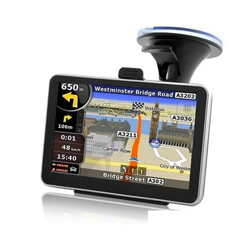 Gps Car & Accessories 5 Inch/4.3 Inch Car Navigation Mtilingual Truck Navigator 800Mhz 8Gb Igo Primo 3D Maps Bluetooth Fm Avin Functio Dhubb