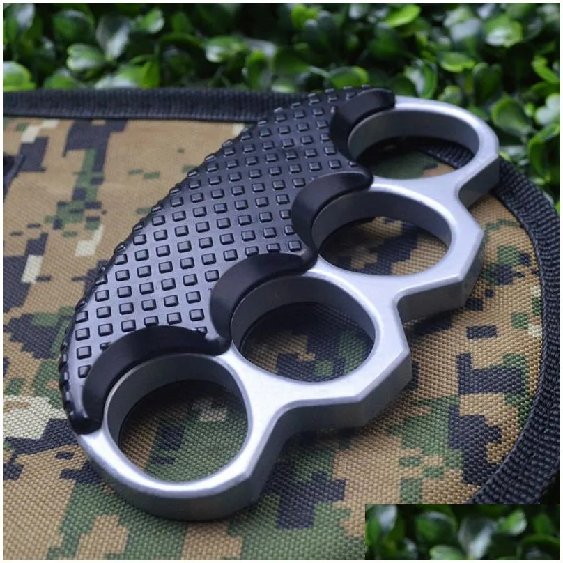 Brass Knuckles Non-Slip Clip Thickened Metal Knuckle Duster Boxing Training Four Finger Tiger Fist Buckle Outdoor Cam Ring Self-Defens Dhrj8